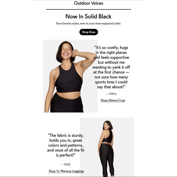 Outdoor Voices Doing Things Bra in Black (S) - Picture 14 of 14